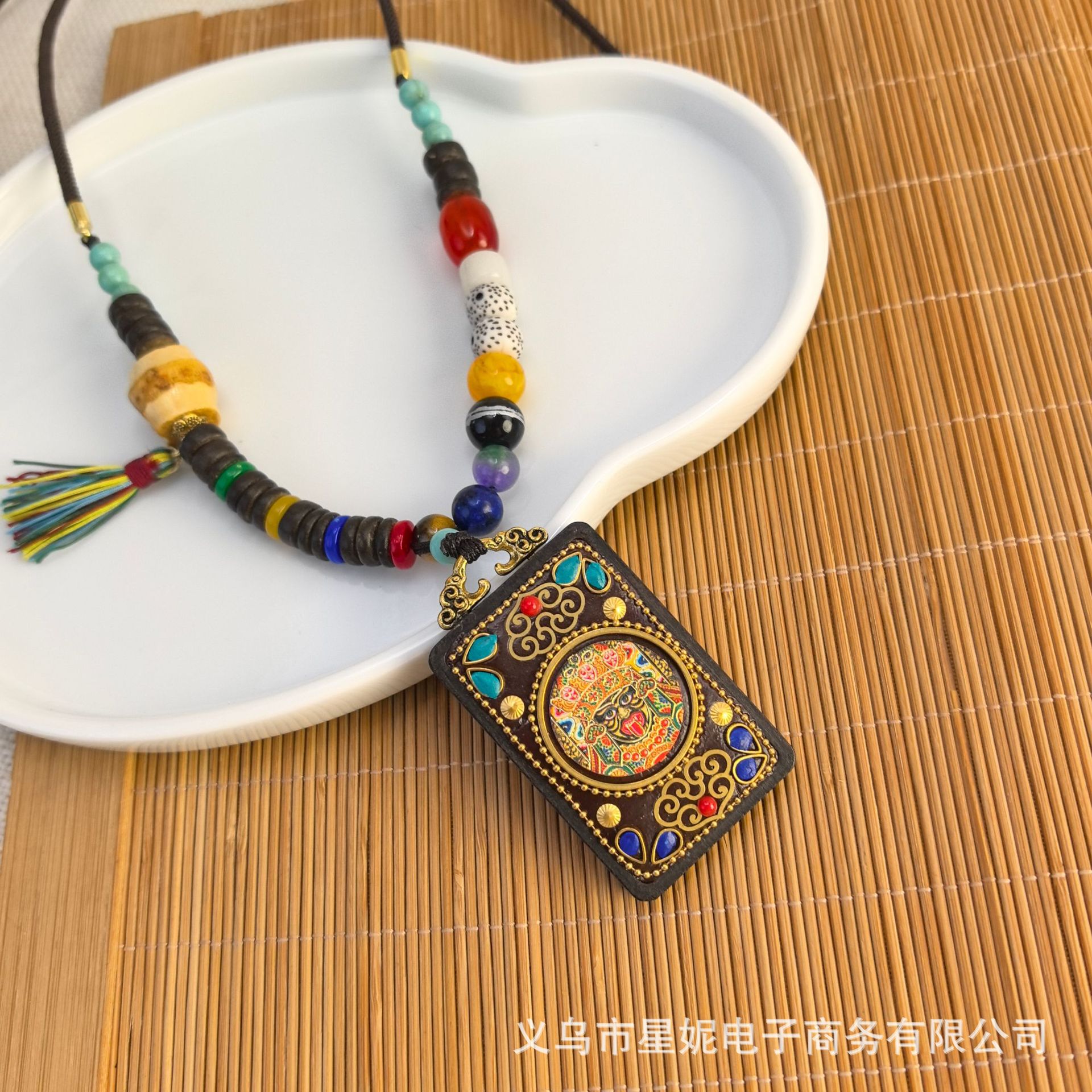 小众设计尼泊尔松石唐卡藏式手工项链女民族风复古气质男简约菩提详情13