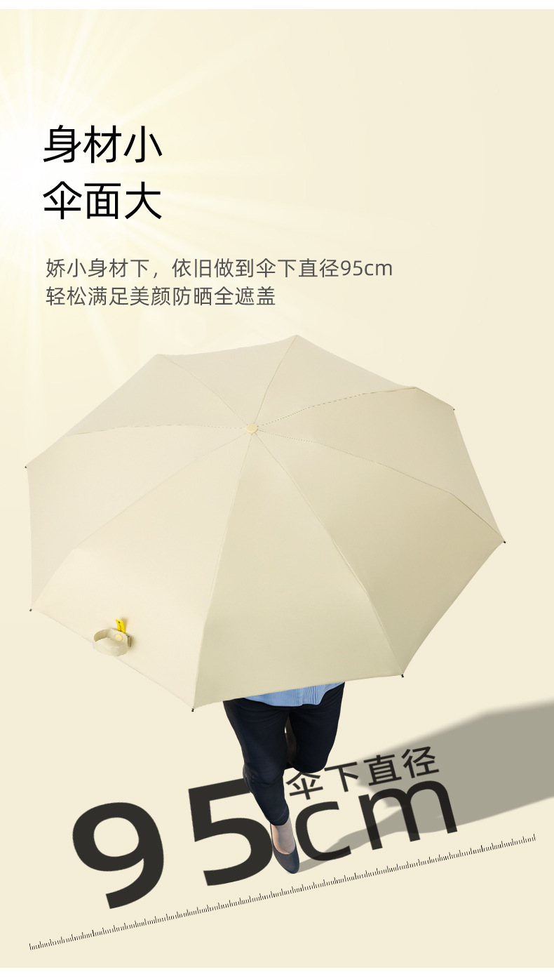 五折伞迷你胶囊晴雨两用太阳伞小巧便携超轻黑胶防晒遮阳口袋伞详情5