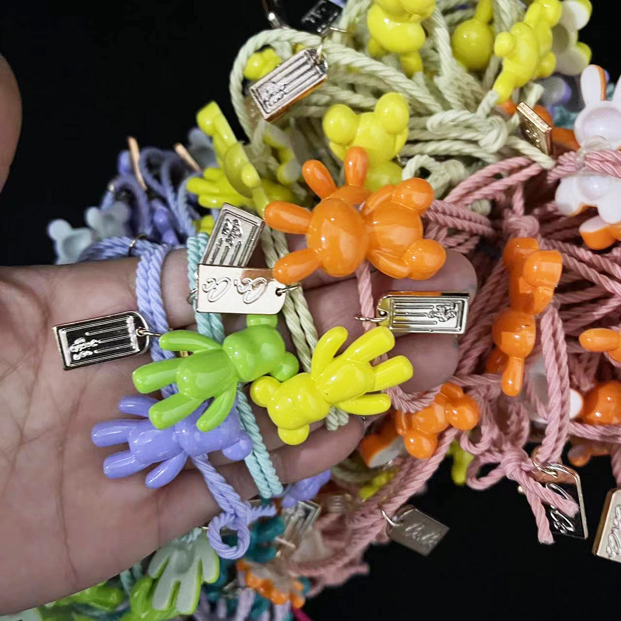 No. 37 Hair tie Bear tag 100 yuan per bundle, one-yuan store bear hair tie bear rubber band one-yuan accessory supply, special batch one-yuan hair tie hair rope pic 3