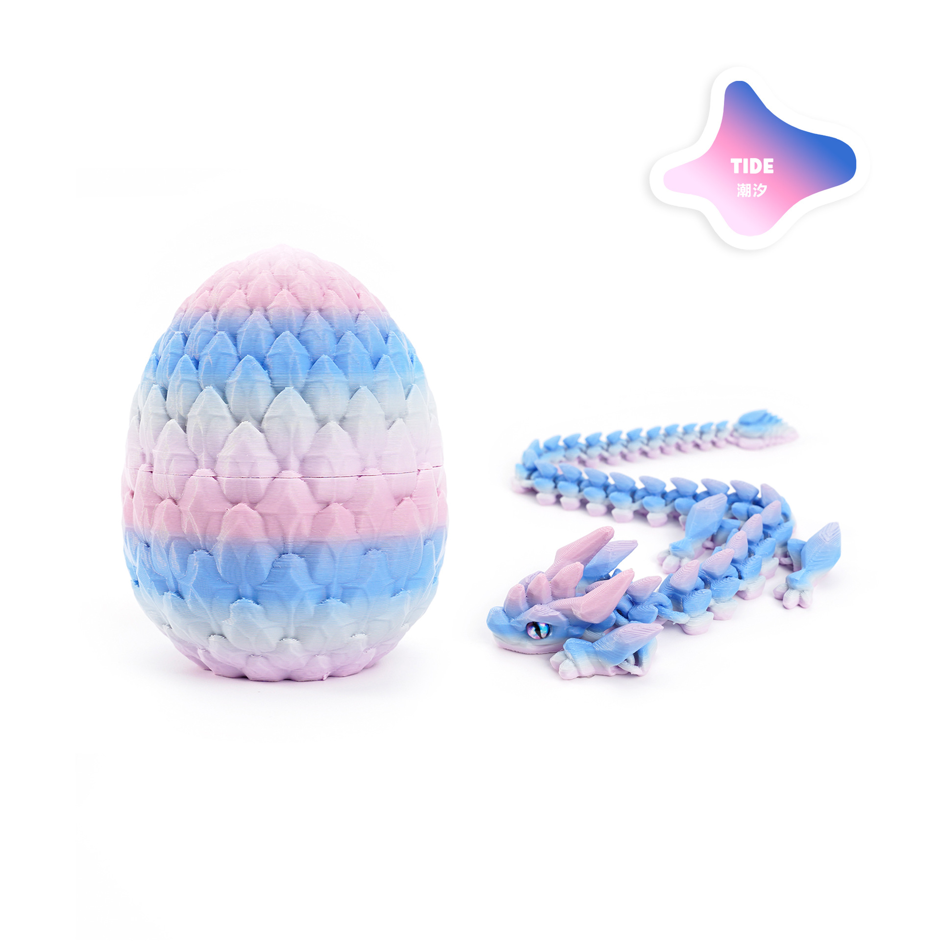 3D打印龙蛋套装水晶角龙手办摆件工艺品潮玩彩色收纳动物创意详情17