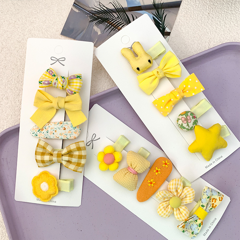 Korean version colorful baby hair clips, sweet and cute baby all-inclusive cartoon flower bow side bangs hair accessories pic 8