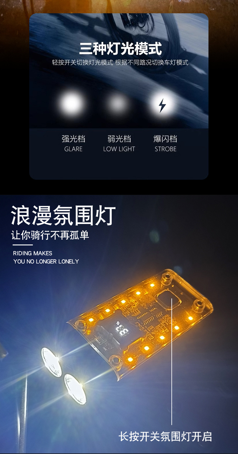 2024 New high-intensity bicycle light, outdoor mountain bike headlight, USB charging transparent cycling equipment, night riding light pic 3