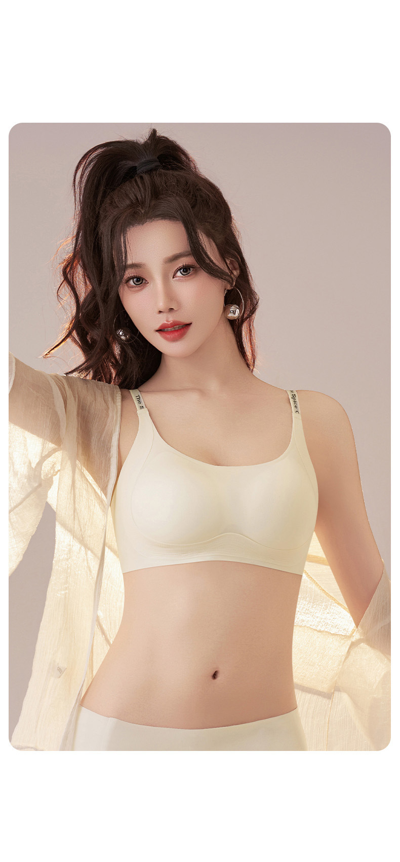 夏天轻薄粉底液女士内衣大胸显小小胸聚拢无痕文胸不空杯正品舒适透气详情30