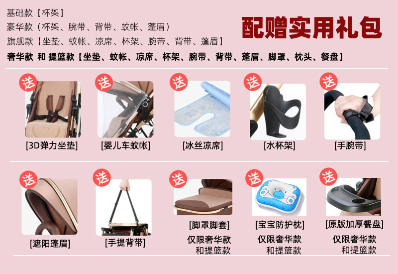婴儿推车可坐可躺折叠减震多功能双向新生儿宝宝高景观提篮婴儿车详情10