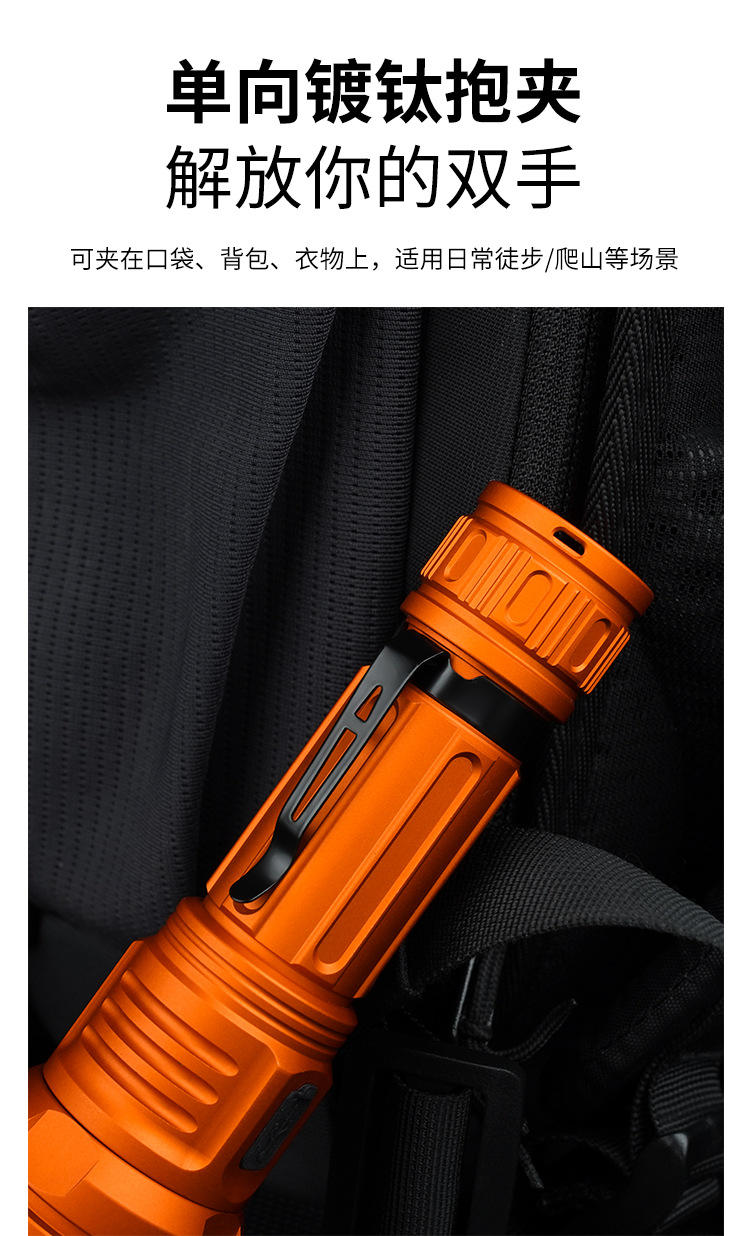 跨境新款白激光超亮强光LED照明手电筒变焦充电户外远射大功率详情14