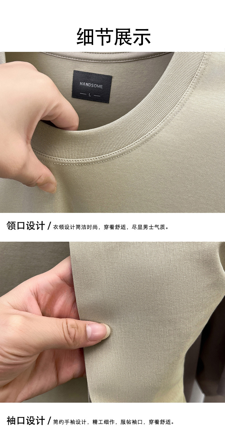 高端男士t恤夏半袖衣服男短袖男款高级感休闲刺绣男生打底衫批发详情26