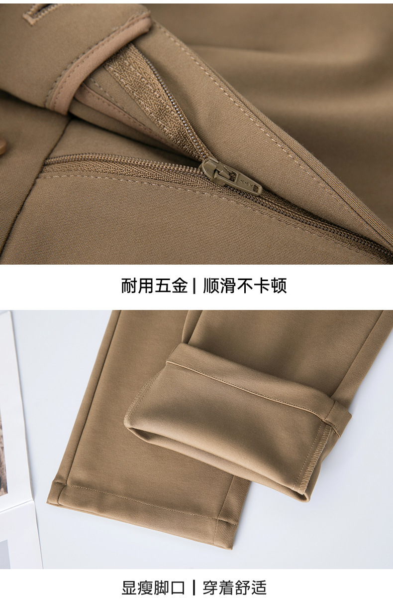 小直筒法棍裤休闲裤女高腰春秋四面弹显瘦小个子中年妈妈九分裤详情22