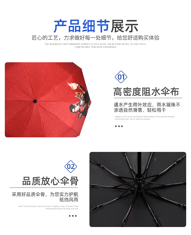 Wholesale of 8-bone black rubber folding sun umbrellas, portable umbrellas, semi-automatic sun protection umbrellas, all-weather gift umbrellas pic 22