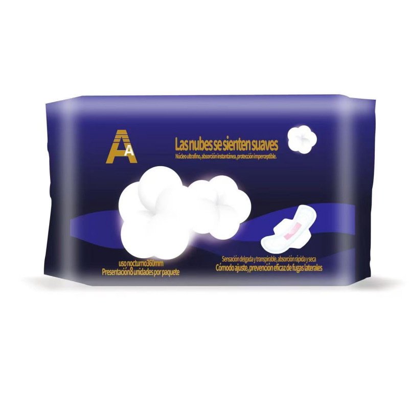 外贸8片装卫生巾360mm卫生护垫日用夜用卫生巾整箱批大姨妈巾详情5