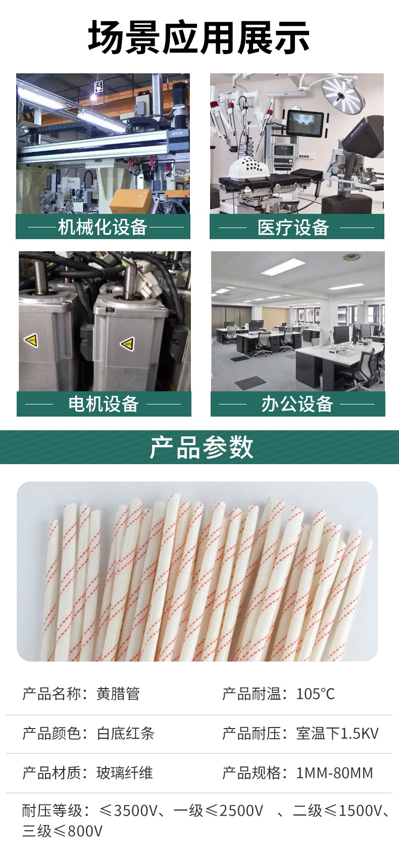 黄腊管加厚耐高温玻璃纤维管电线绝缘软套管阻燃防火白黄蜡管穿线详情2