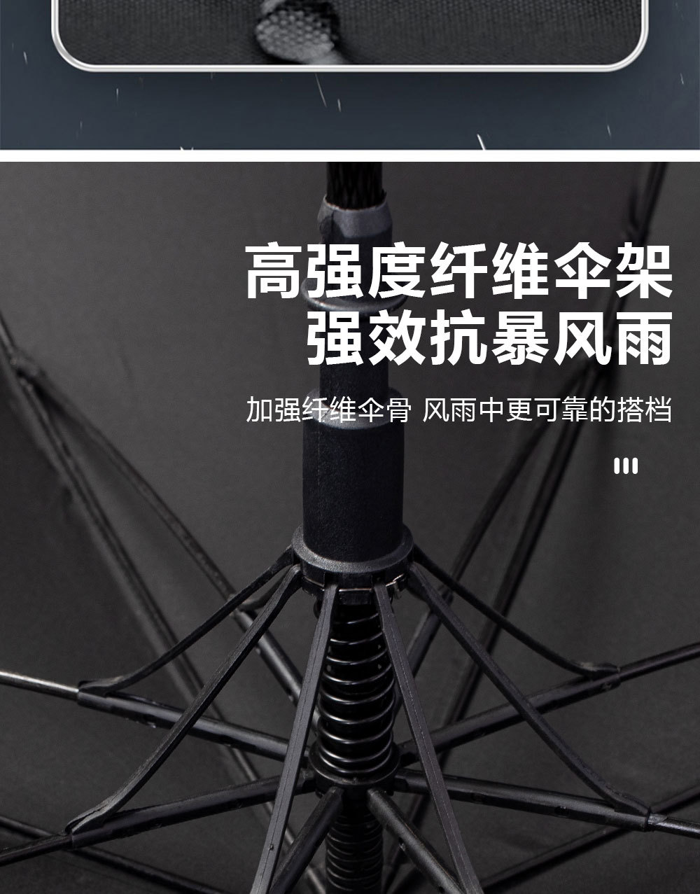 PG布商务直杆伞高尔夫素色雨伞27寸8骨自动伞可印刷广告的雨伞详情10