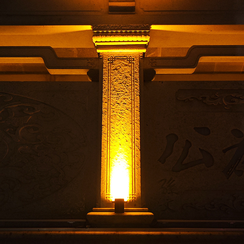 Solar tile lights, tree-hugging crescent-shaped pavilion roof projection, ancient architectural corrugated lights, led outdoor waterproof spotlights pic 19