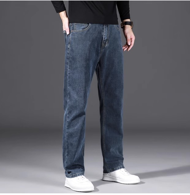 罗蒙高端牛仔裤男2025新款宽松直筒大码阔腿裤秋季男士休闲长裤子详情17