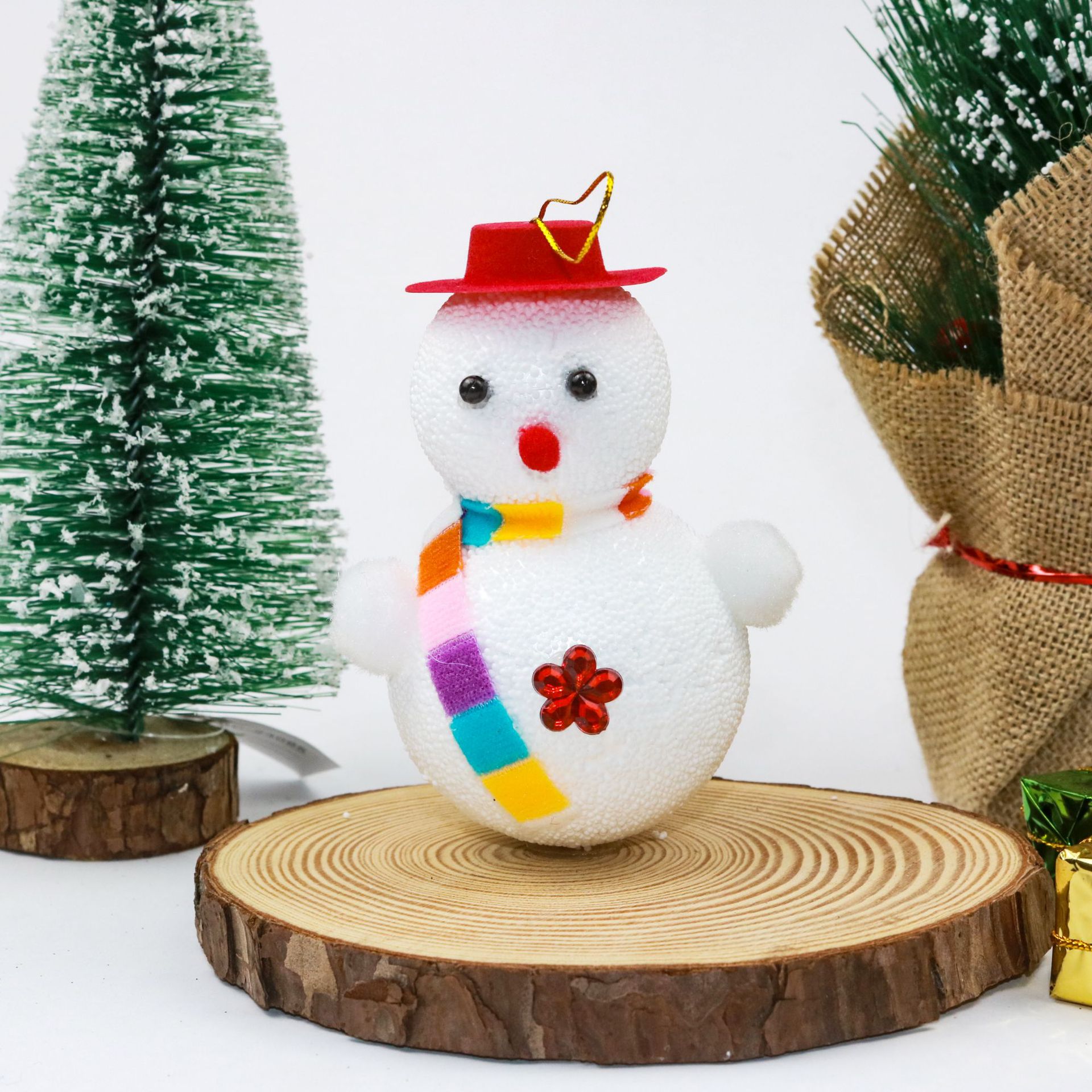 Christmas foam snowman three-dimensional decoration 12x9cm, single shopping mall hotel scene arrangement, Christmas decoration supplies, office culture, Christmas supplies pic 9