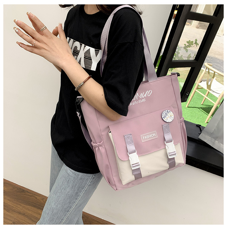 书包女ins森系单肩包学生帆布包清新简约斜挎包大容量装书手提袋详情18