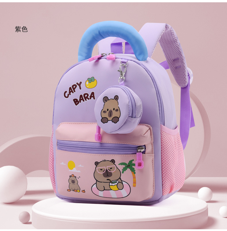 书包幼儿园男女童新款外贸卡皮巴拉书包轻便大容量休闲水豚双肩包详情14