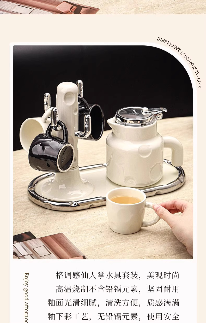 陶瓷茶壶可过滤家用花茶壶茶水分离单壶泡茶器耐高温功夫沏茶壶详情2