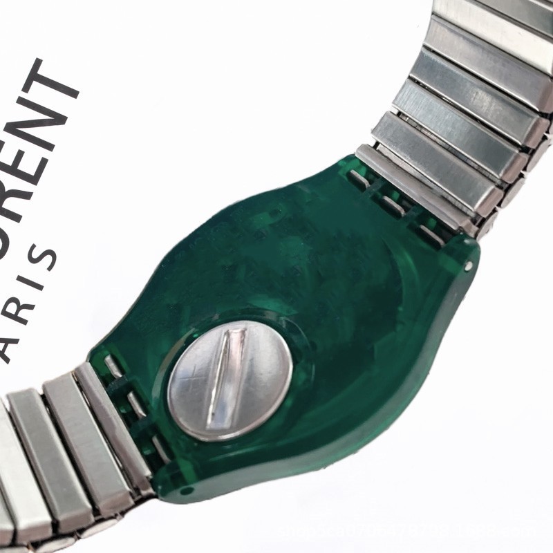 Suitable for swatch stainless steel elastic watch band, frosted silver spring elastic watch band 17mm in stock pic 9