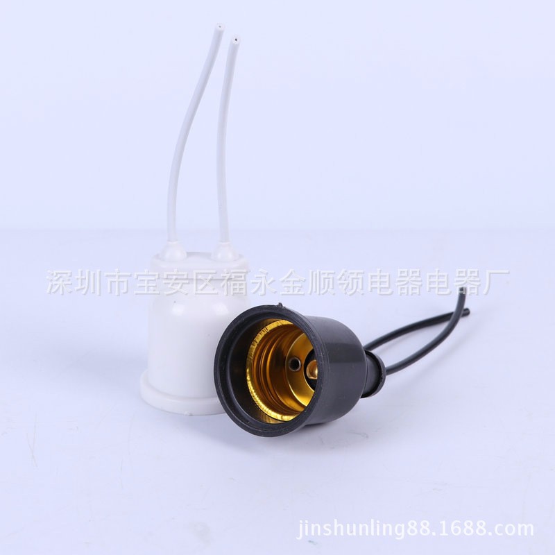 033 Black plastic pure copper wire bagged waterproof lamp cap E27 screw-type suspended lamp cap chandelier base pic 4