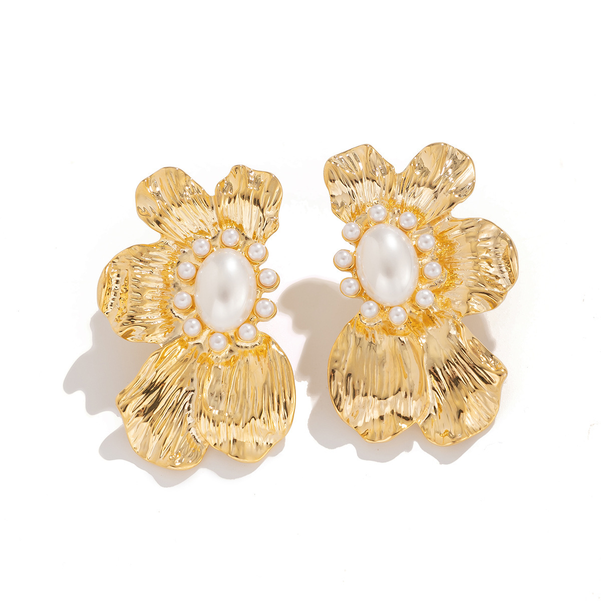 European and American cross-border accessories retro cold style leaf stud earrings fashionable design sense metal flower earrings earrings pic 24