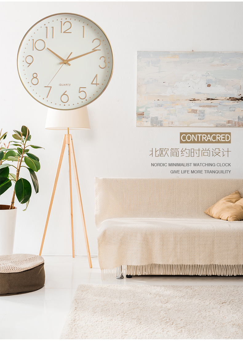 12-inch 30CM silent wall clock, fashionable home living room three-dimensional digital simple clock wholesale Wall Clock pic 13