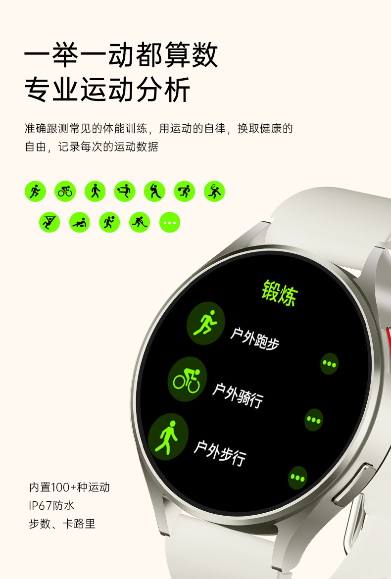 亚马逊跨境热销WATCH6 mini运动百搭智能手表健康提醒密码锁屏NFC详情12