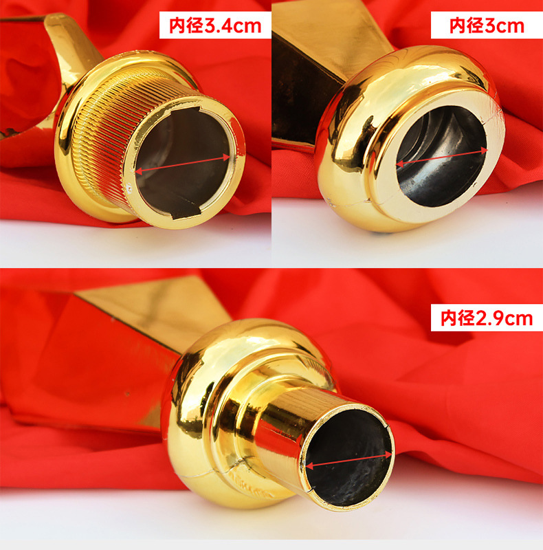 电镀金色铝合金世界杯礼堂旗枪头手摇旗世界各国旗帜详情4