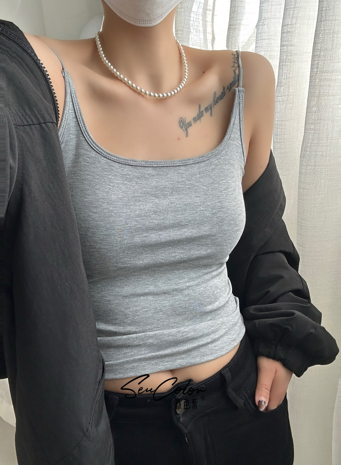 6613一体胸垫辣妹背心女显瘦春夏吊带内搭收副乳外穿打底大U美背详情6