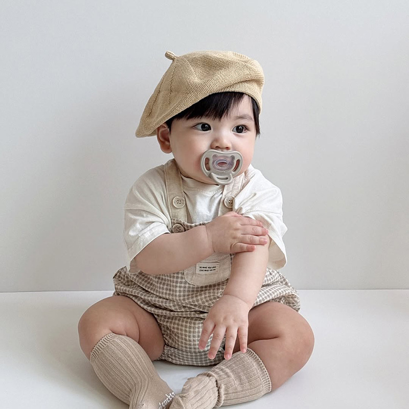 新品日韩风夏季男女儿童背带裤夏季薄款连体衣小童宝宝衣服+短袖T详情5