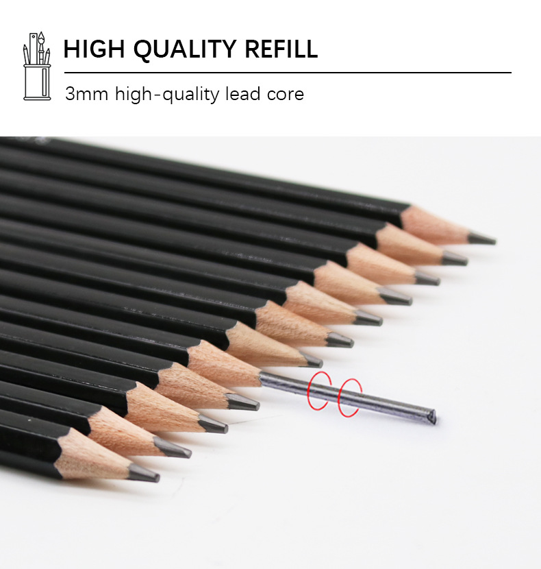 Yalong Cross-border Student Wholesale Hot Selling Stationery Set of 12 standard Pencils for painting Art pic 6