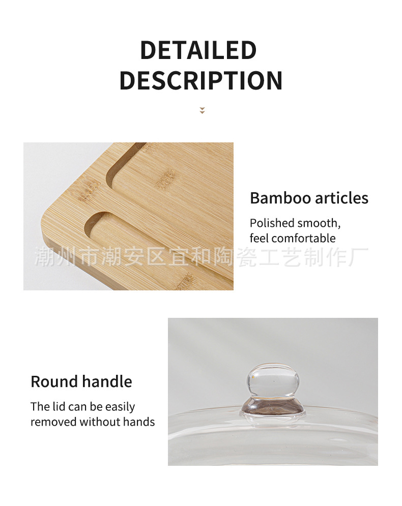 跨境亚马逊新款玻璃盖芝士牛油起司蛋糕甜品盒北欧风黄油碟配刀详情13