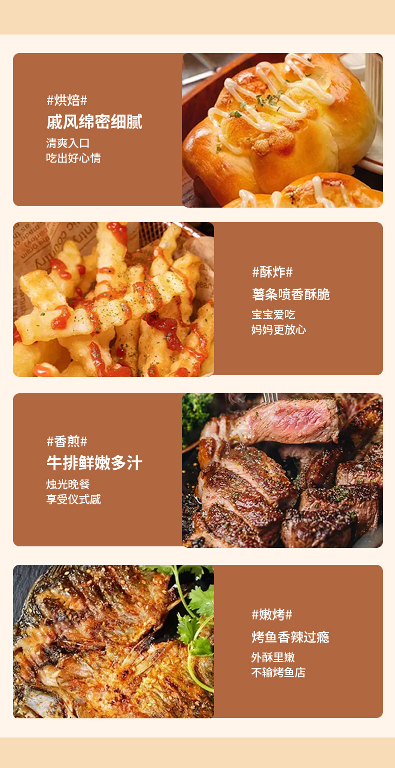 Air fryer, household electric fryer, toaster, large-capacity electric oven, breakfast machine manufacturer, wholesale, group purchase, gift pic 14