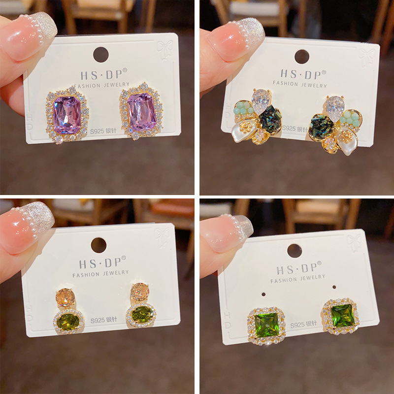 简约经典耳钉推荐100款百搭时尚925银针耳环锆石珍珠几何耳饰批发详情3