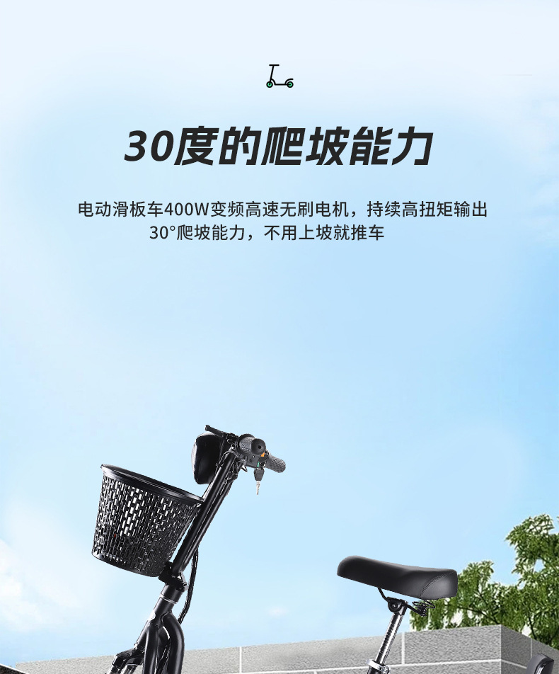 亲子通勤代步车小型成人电瓶车10寸长续航外出买菜家用电动滑板车详情10