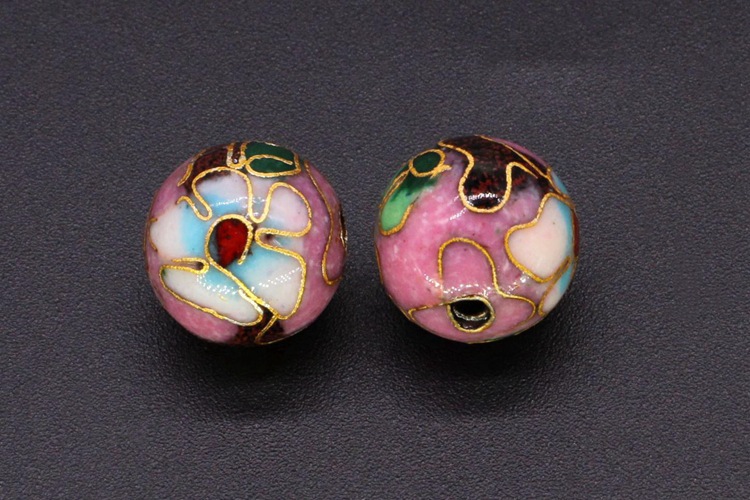 Traditional copper-based cloisonne enamel jewelry, prayer beads, chain accessories, Jingtai blue polished 12#, 14#, 16# round beads pic 3
