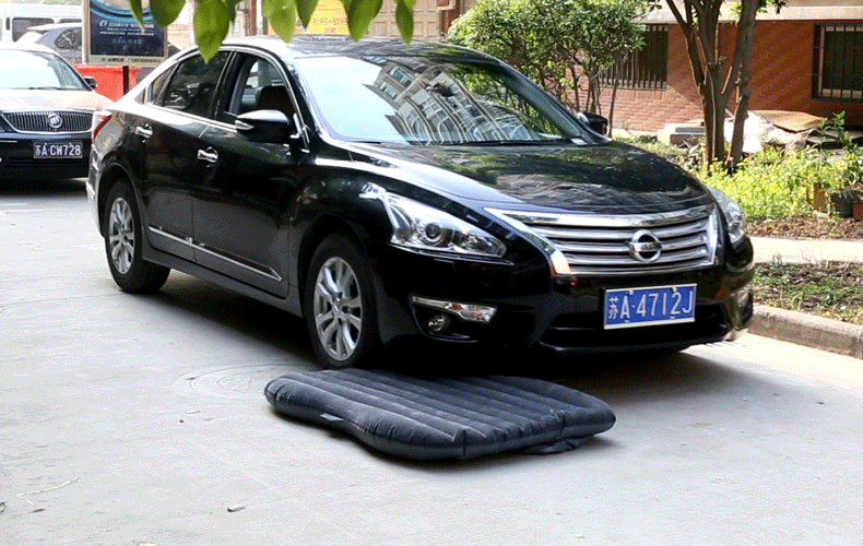 Folding car inflatable bed, PVC flocking car inflatable mattress, SUV in-car travel inflatable bed interior products pic 4