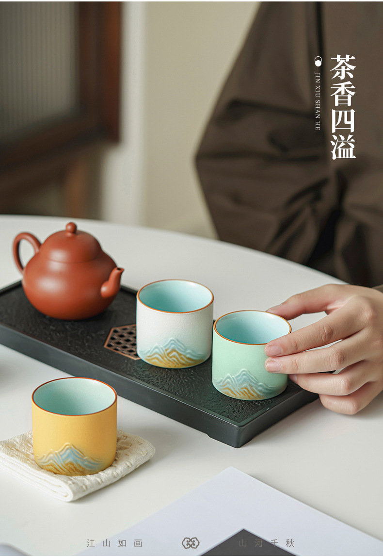 国潮文创千里江山功夫茶具茶杯套装商务活动伴手礼送客户长辈老师详情9