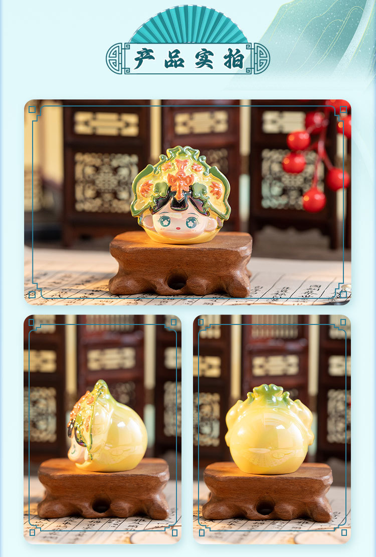 Chinese pattern blind box, cute ancient-style and national trend decorative items, colorful and adorable character heads, resin figurine gifts and peripheral products pic 10