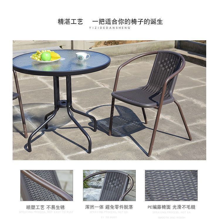 实木小圆桌可拆户外三件套椅子桌椅组合户外家具茶几阳台家具详情12