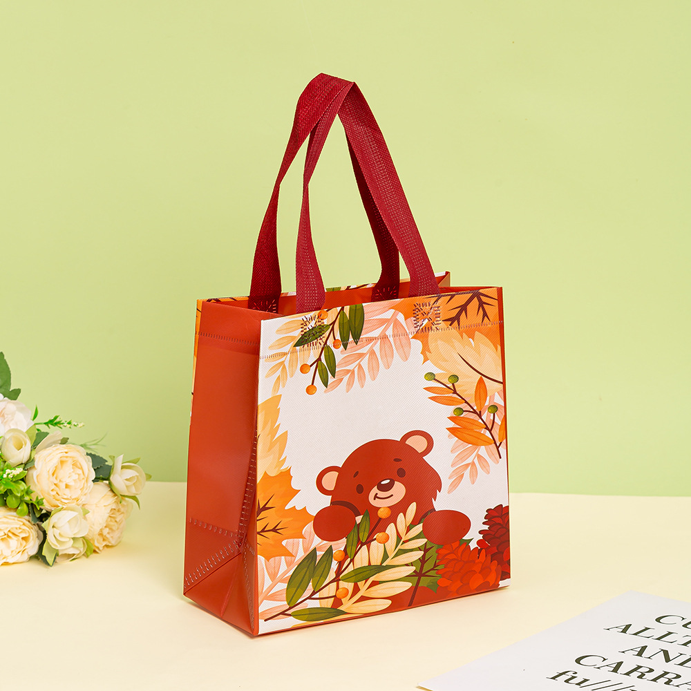 现货批发儿童便携购物袋 可爱卡通覆膜防水无纺布手提袋 伴手礼品袋无纺布袋详情4