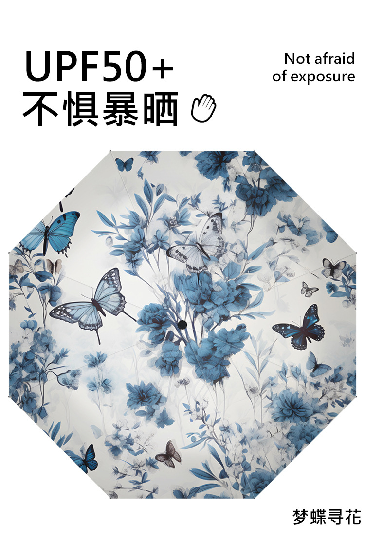 Manufacturer wholesale automatic folding umbrellas, UV protection, sun protection, sunshade, black rubber all-weather umbrellas advertisement pic 1