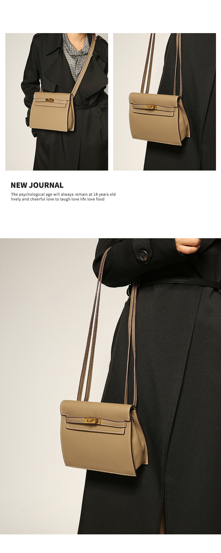 This is a new retro and trendy dance bag by Kelly, featuring a simple, classic and high-end look. It is a single-shoulder, hand-carry and crossbody bag with a lychee pattern pic 7