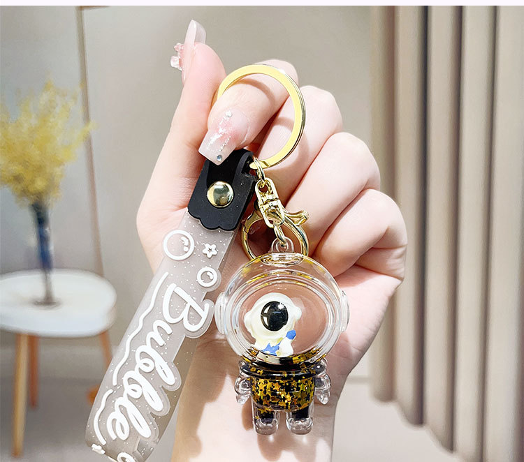 亚克力入油流沙爆闪宇航员太空人钥匙扣精致液体流沙挂件货源详情11