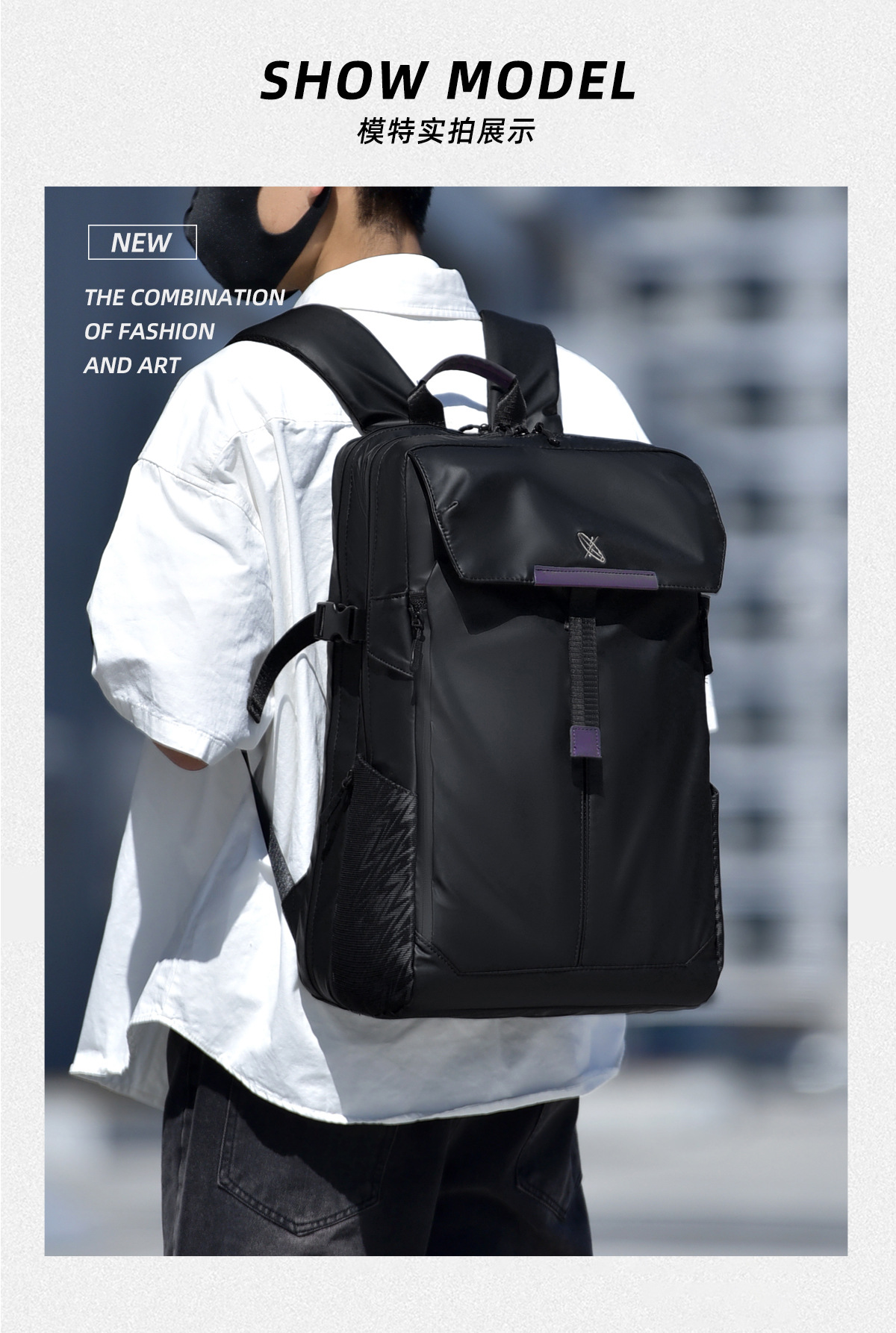 New cross-border travel backpack for men, large-capacity computer bag, multi-functional cycling backpack, waterproof pic 23