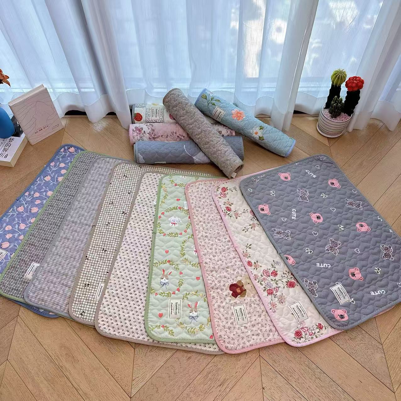 New style floor MATS, Korean-style pure cotton quilted carpet floor MATS, entrance door MATS, dust-proof floor MATS, waterproof and anti-slip pet MATS pic 1