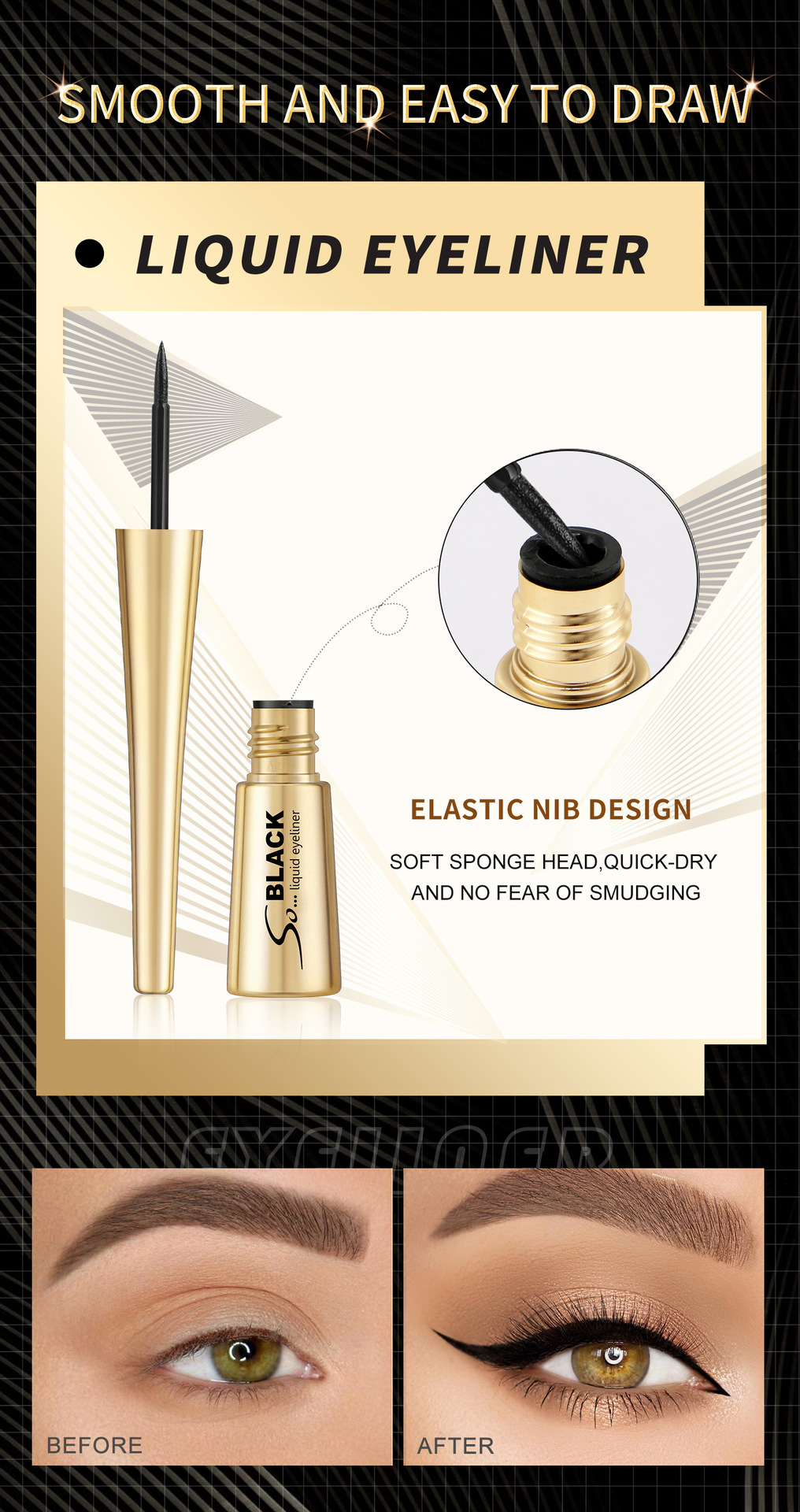 The cross-border BOB eyeliner pen has a matte finish and does not smudge pic 4
