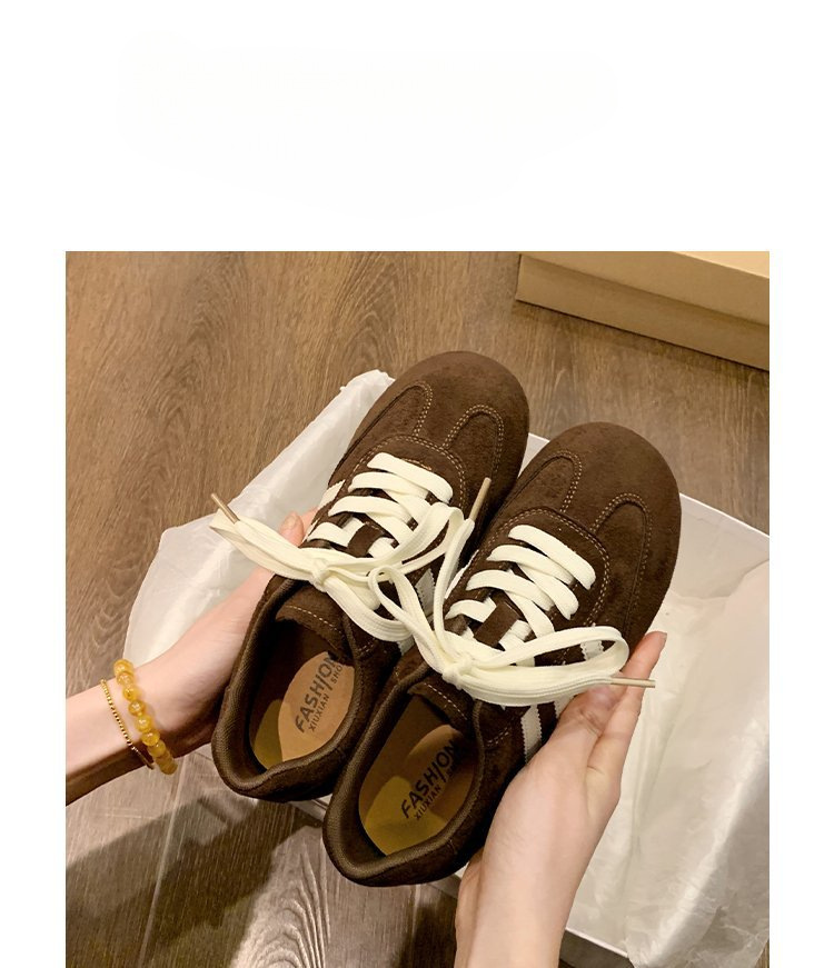 复古红色德训鞋女款小白鞋2025新款休闲板鞋运动厚底阿甘鞋详情31