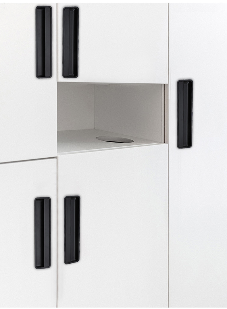 黑色隐形拉手嵌入式暗装柜门衣柜抽屉金色现代简约谷仓移门把手详情5