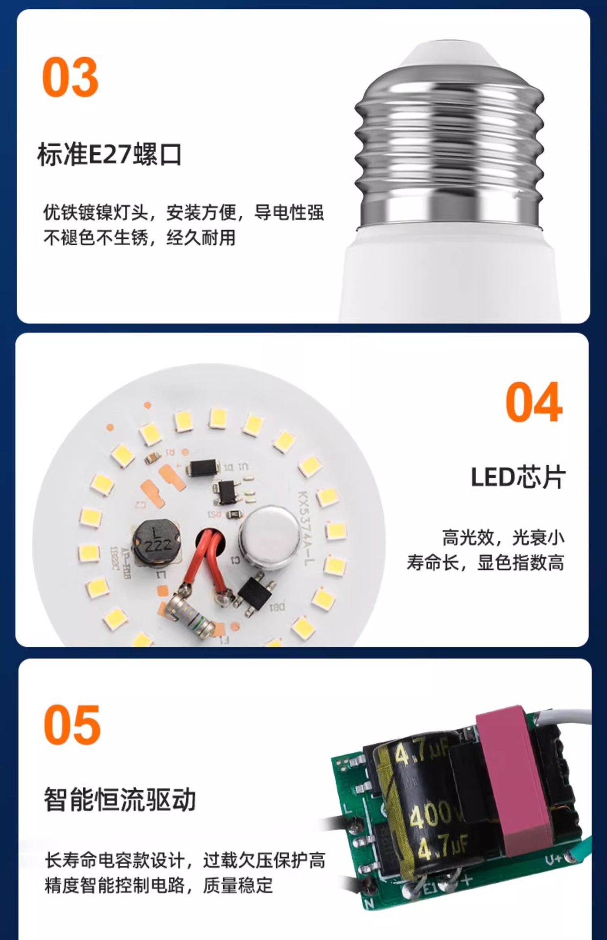 12V, 24V, 36V led bulb, machine tool, common lathe, working battery, cold storage, low-voltage waterproof screw, E27 AC/DC pic 21