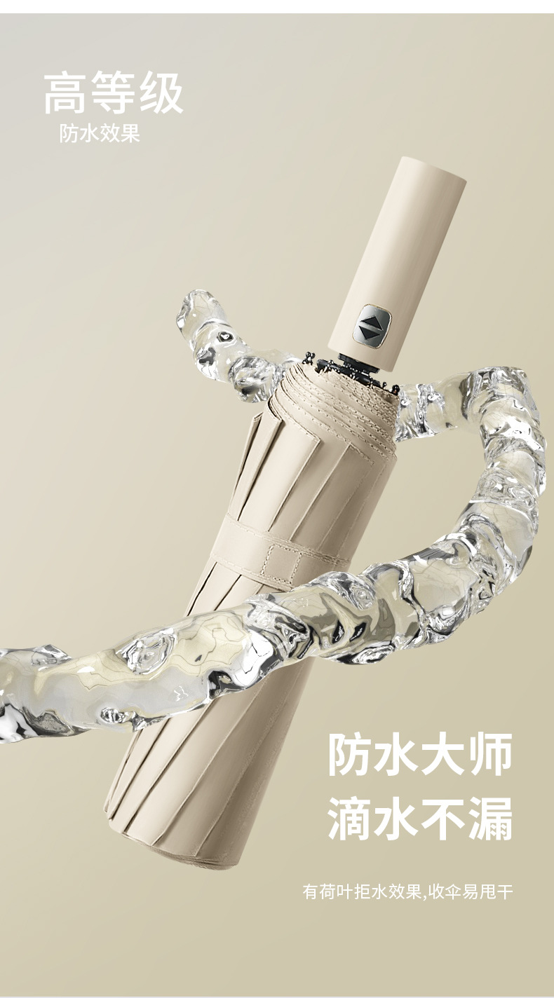 工厂直销加大双人遮阳伞升级24骨抗风暴防晒伞黑胶50+自动晴雨伞详情11